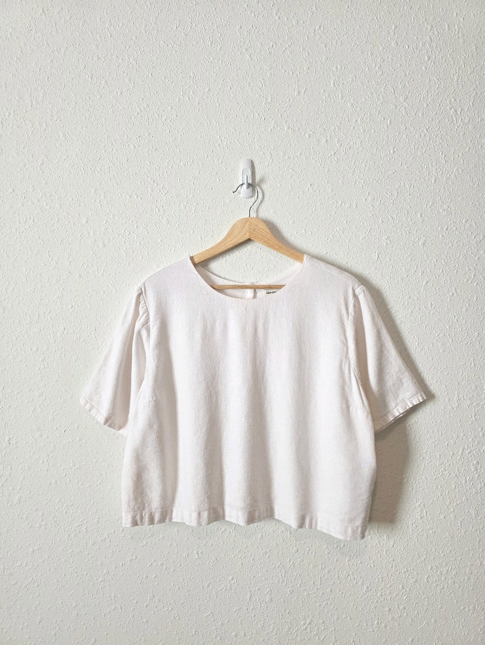 Abercrombie Button Back Linen Blend Top L